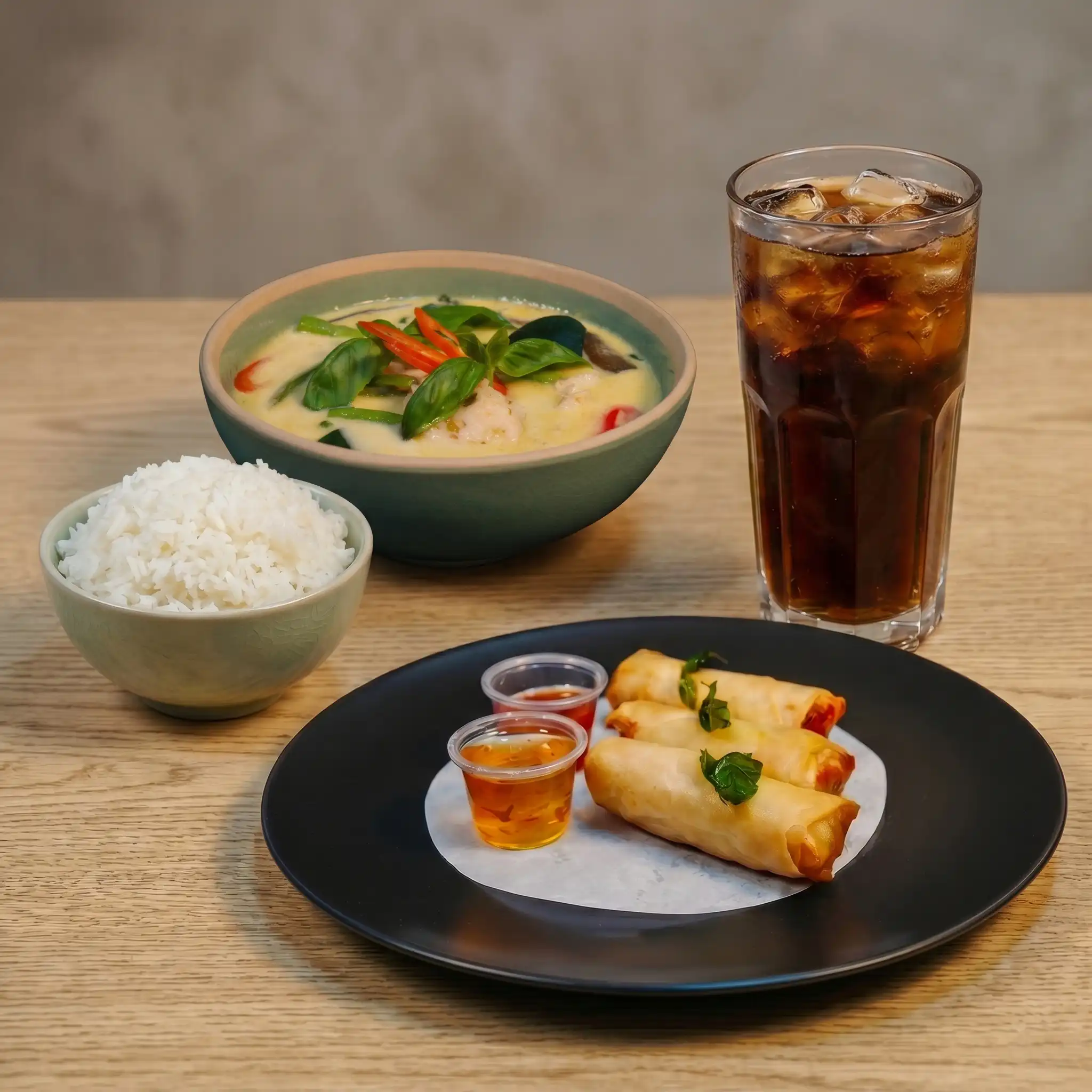 Green Curry with Rice Combo